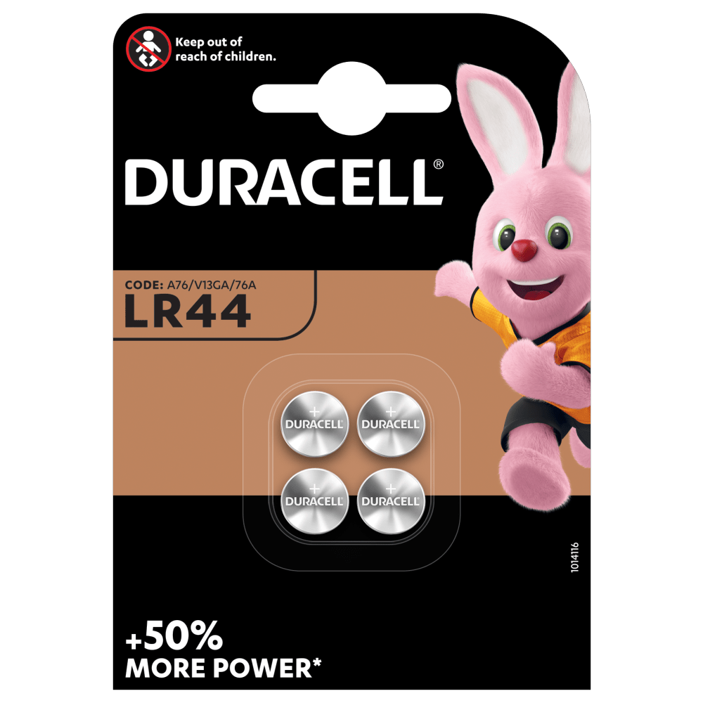 Duracell Specialty LR44 size Alkaline Button Battery 1,5V 4-piece pack